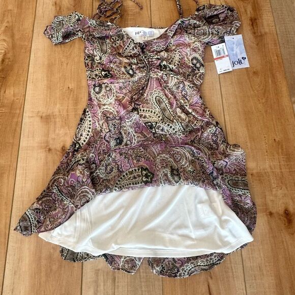 NWT Jolt Cold-Shoulder Ruffled Fit & Flare Dress Spaghetti Straps Size XS - Picture 8 of 11